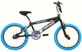 Royal bmx fiets -bugatti tornado freestyle 20 inch - mat zwart met blauwe banden