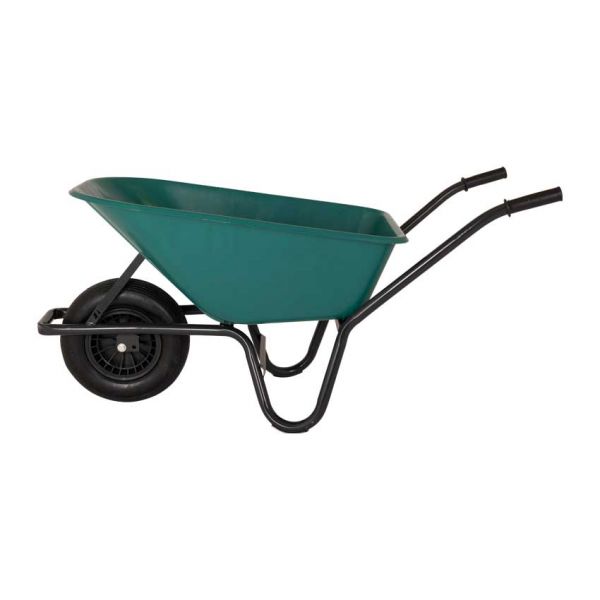 Kruiwagen kunststof groene bak 85 liter hq.