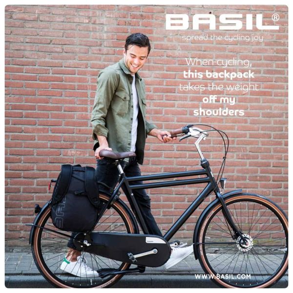 BASIL Rugtas flex zwart | 17l