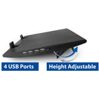 Act connectivity laptopstandaard, met ventilator, hoogte verstelbaar in 2 standen (zwart, 4-poorts usb 2.0 hub)
