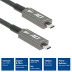 Act connectivity usb-c 3.2 gen2 active optical cable (aoc) aansluitkabel (grijs zwart, 5 meter)