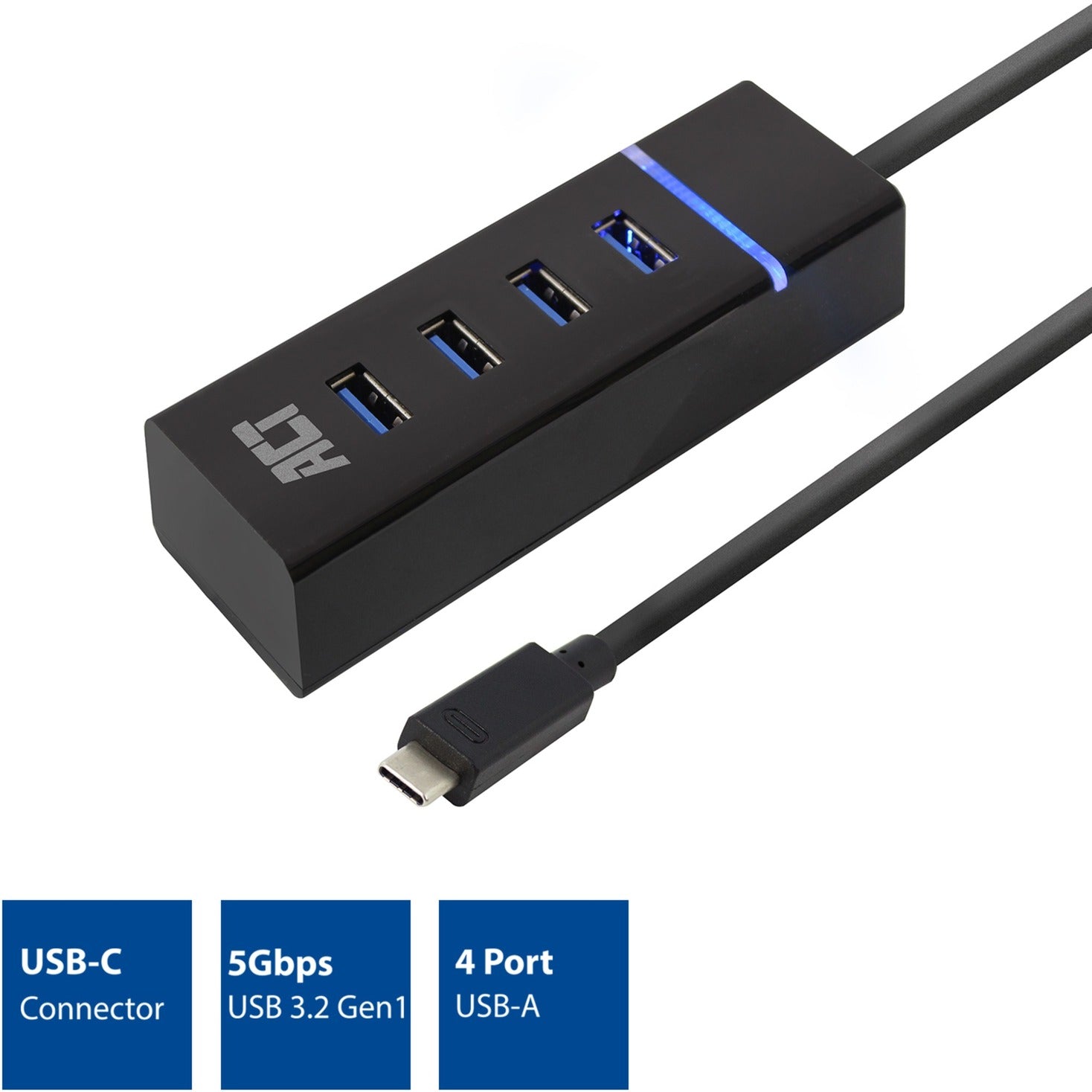 ACT Connectivity USB-C Hub 3.2 met 4 USB-A poorten