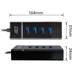 ACT Connectivity USB-C Hub 3.2 met 4 USB-A poorten