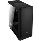 Aerocool rift midi tower behuizing (zwart | 3x usb-a | rgb | window)