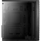 Aerocool streak midi tower behuizing (zwart | 3x usb-a | rgb | window)