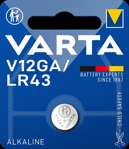 Varta knoopcel batterij dun v12ga lr43