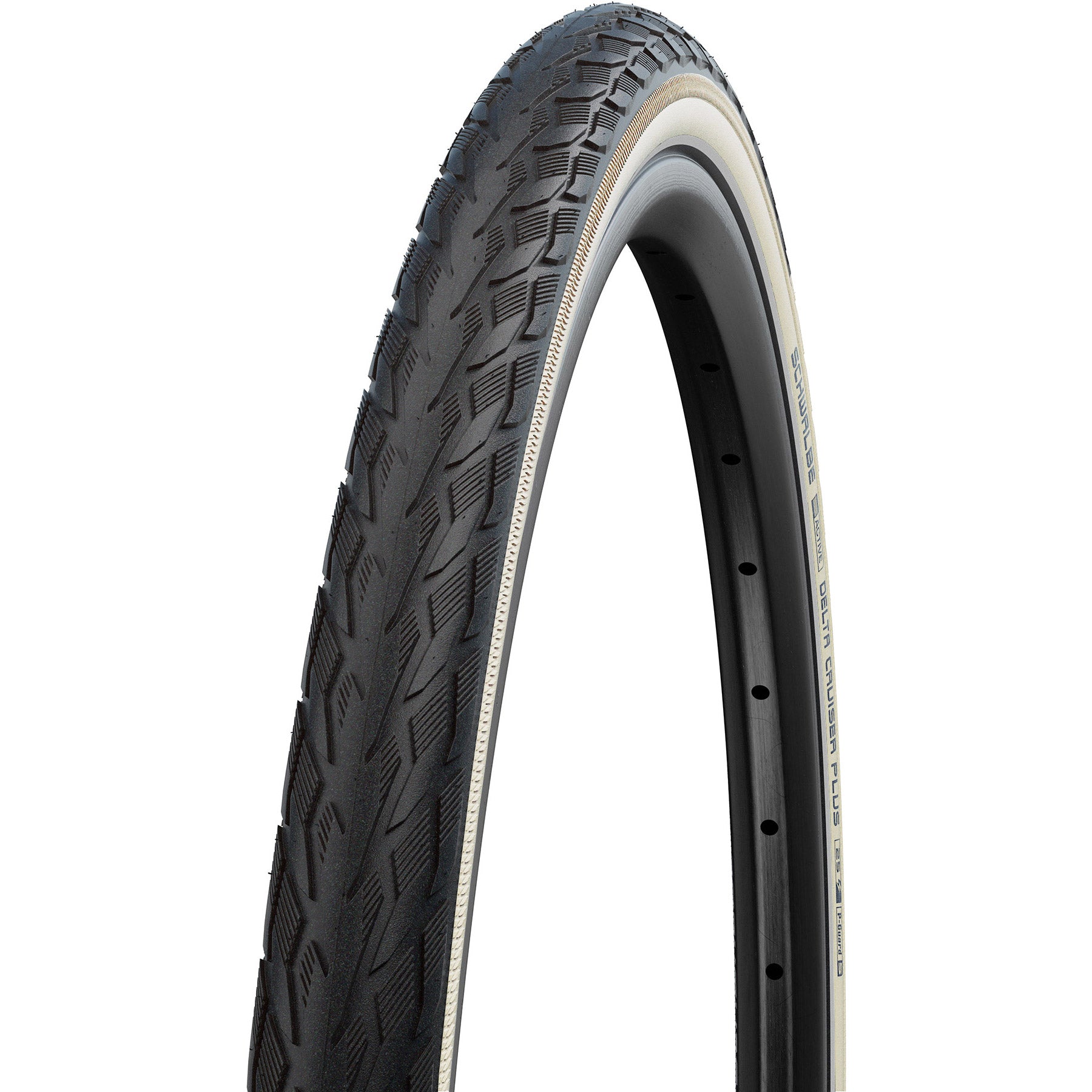 Schwalbe delta cruiser plus 28x1.10 700x28c (28-622) wired active line green whitewall+reflex