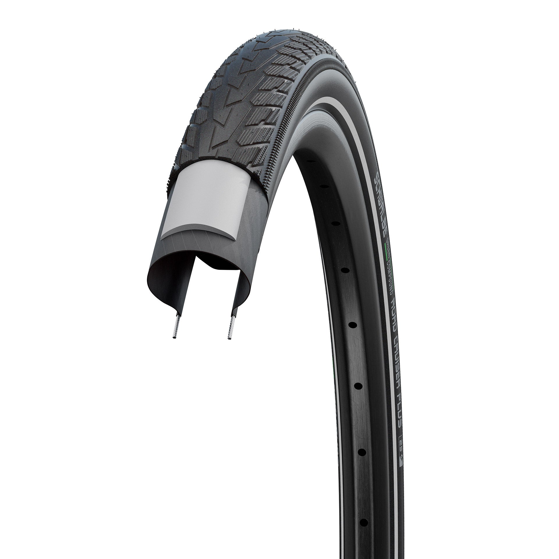 Schwalbe Benelux B.V. Schwalbe road cruiser plus (punctureguard 3mm), zwart met reflectie, 28x1.40 etrto 37-622