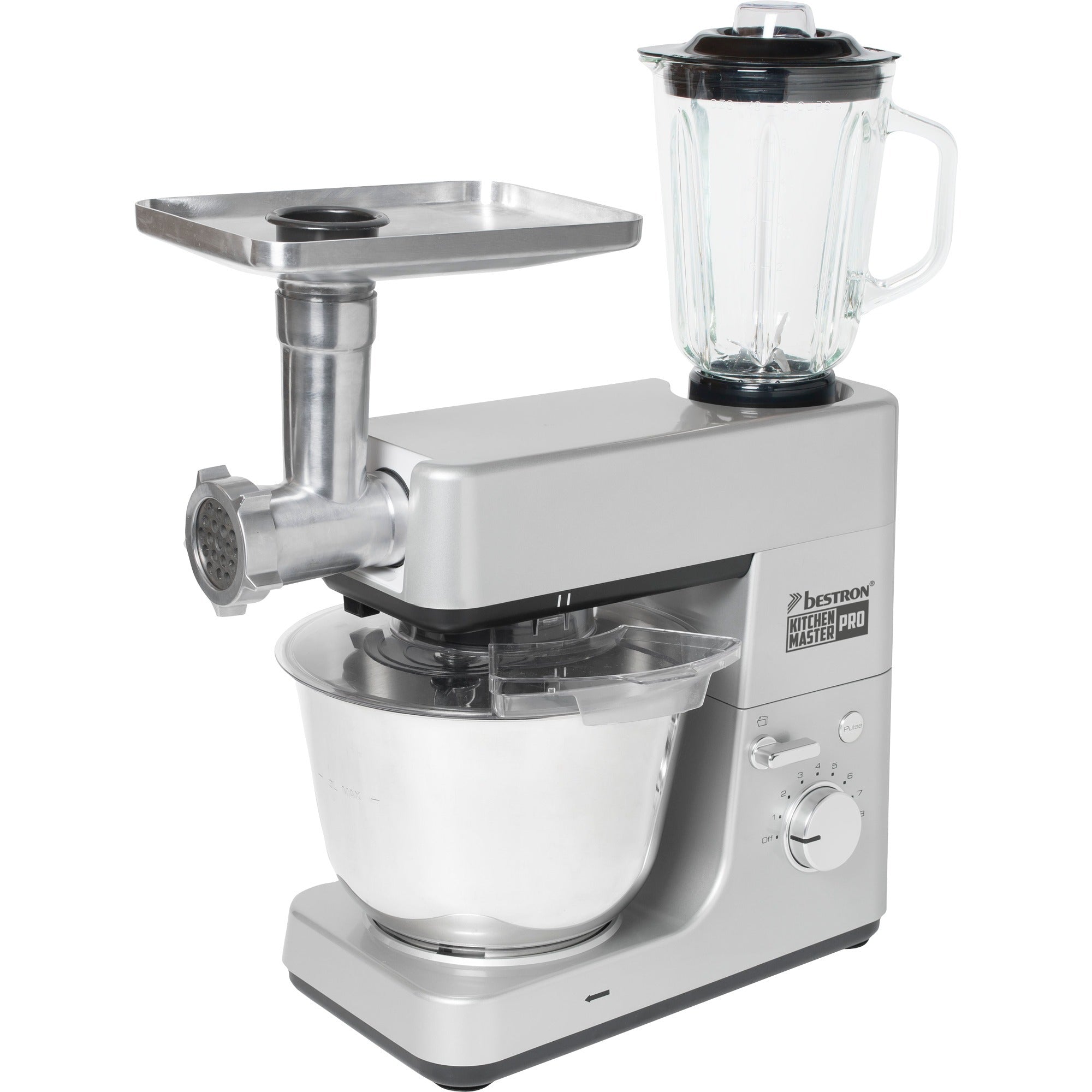 Bestron akm1600s 4-in-1 keukenmachine kitchen master pro (zilver)