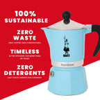 Bialetti rainbow espressomachine (lichtblauw, 6-kops)