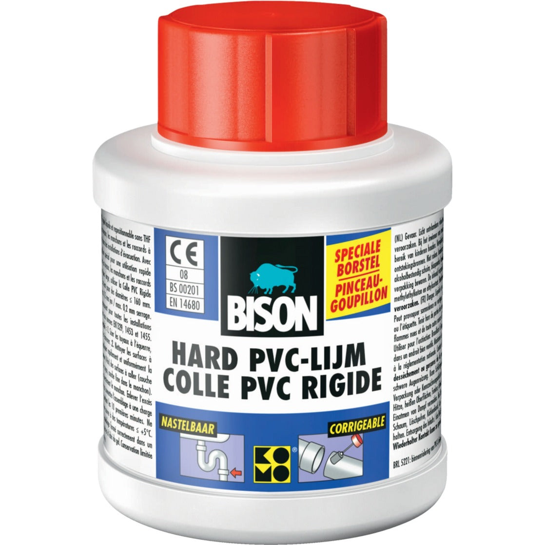 Bison hard pvc lijm bot 250ml*6 nlfr - 1312020 - 1312020