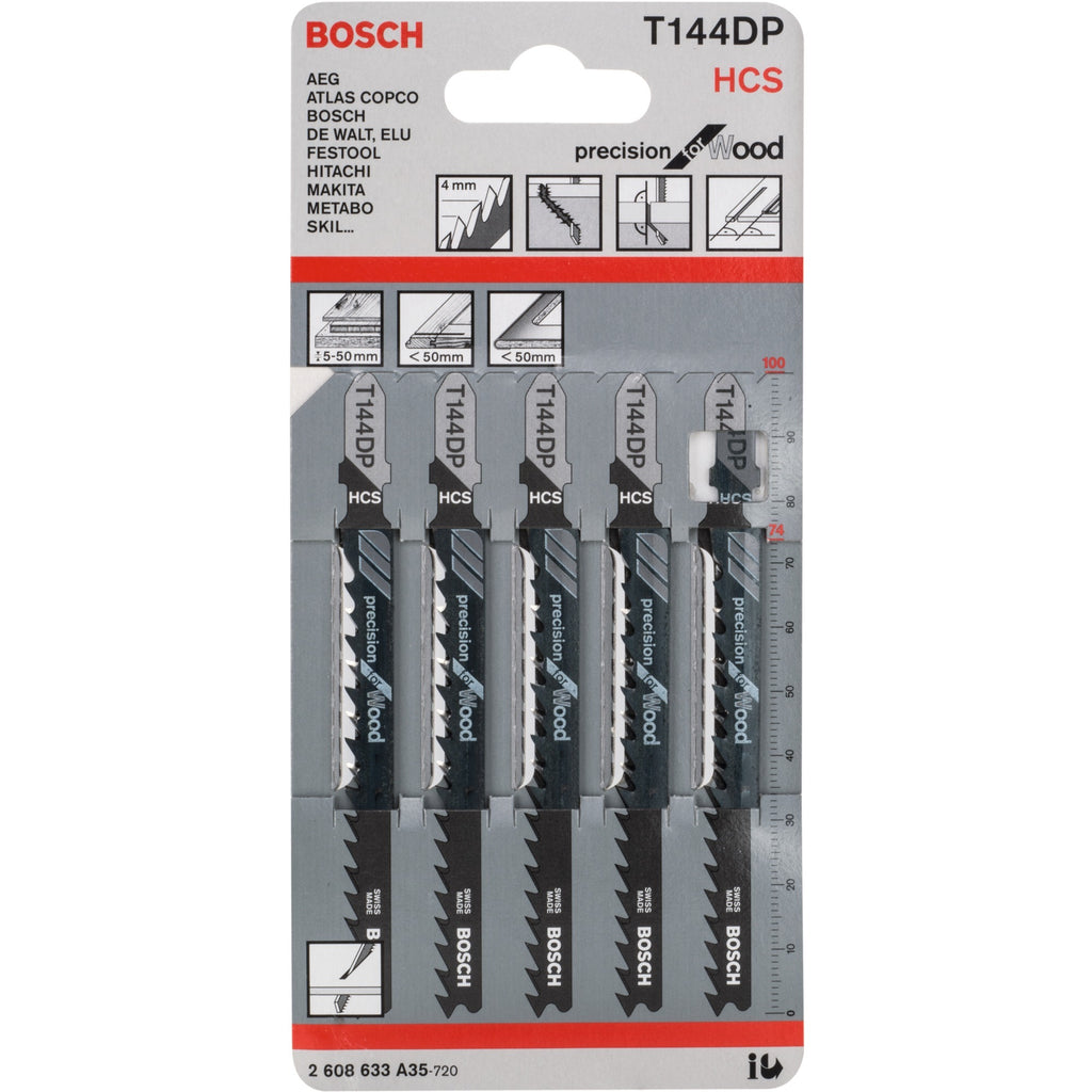 Bosch accessoires 5x precision voor hout decoupeerzaagblad t144dp - 2608633a35