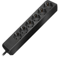 Brennenstuhl eco-line stekkerdoos 6x stekkerdoos (zwart, 1159400015, voor 6 stekkers)