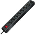 Brennenstuhl eco-line stekkerdoos met schakelaar 8-voudig zwart 3m h05vv-f 3g1,5 - 1159300018
