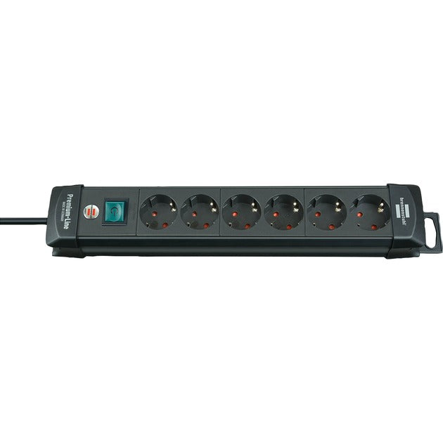 Brennenstuhl stopcontactlijst premium-line | 6 voudig | zwart | 1951160100 - 1951160100