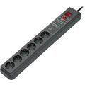 Brennenstuhl secure-tec 19500a +surge protection 6x stekkerdoos (antraciet, 1159540376, voor 6 stekkers)