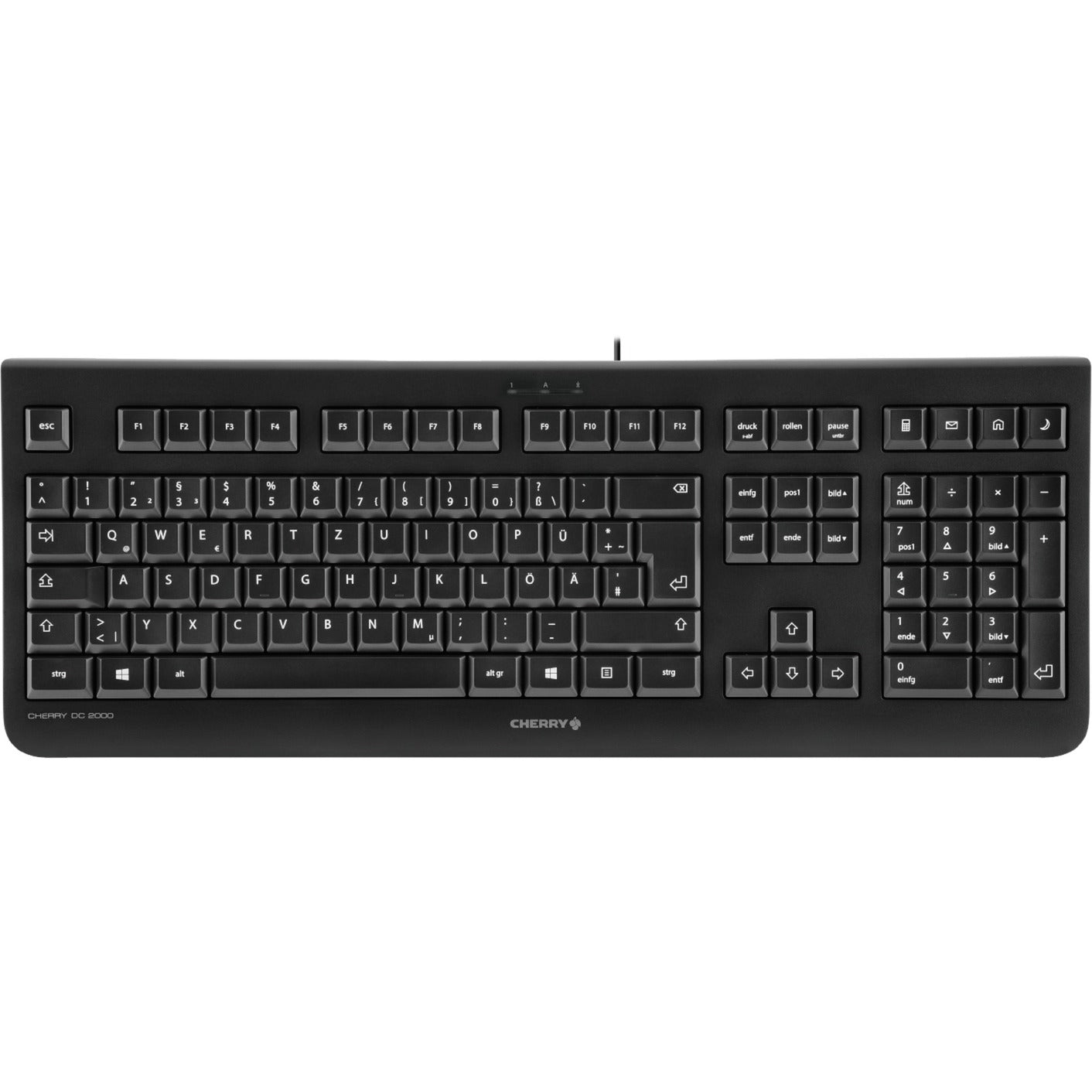 Cherry dc 2000, desktopset (zwart, eu lay-out (qwerty), rubberdome, 1,200 dpi)