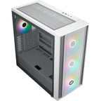 Cooler master masterbox 600 midi tower behuizing (wit | 2x usb-a | 1x usb-c | rgb | tempered glass)