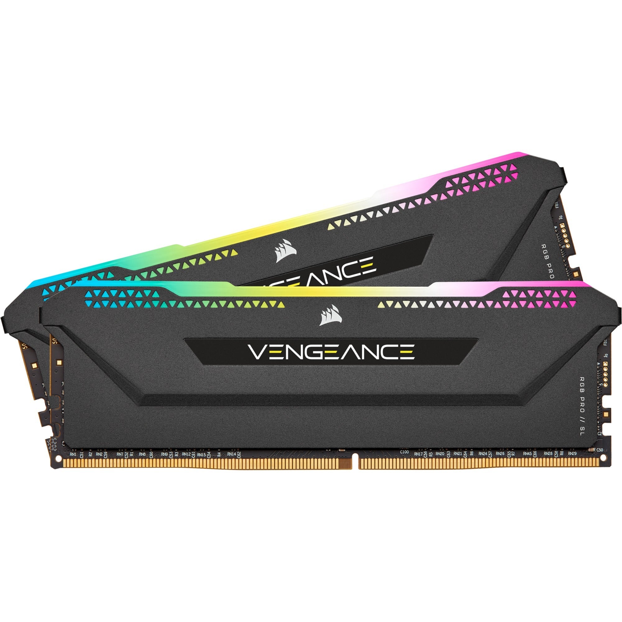 Corsair 32 gb ddr4-3200 (2x 16 gb) kit werkgeheugen (zwart, cmh32gx4m2e3200c16, vengeance rgb pro sl, xmp 2.0)