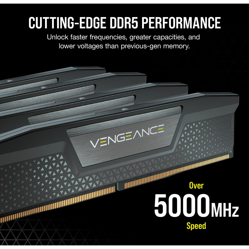 Corsair 32 gb ddr5-6000 kit werkgeheugen (zwart, cmk32gx5m2b6000c30, vengeance, xmp)