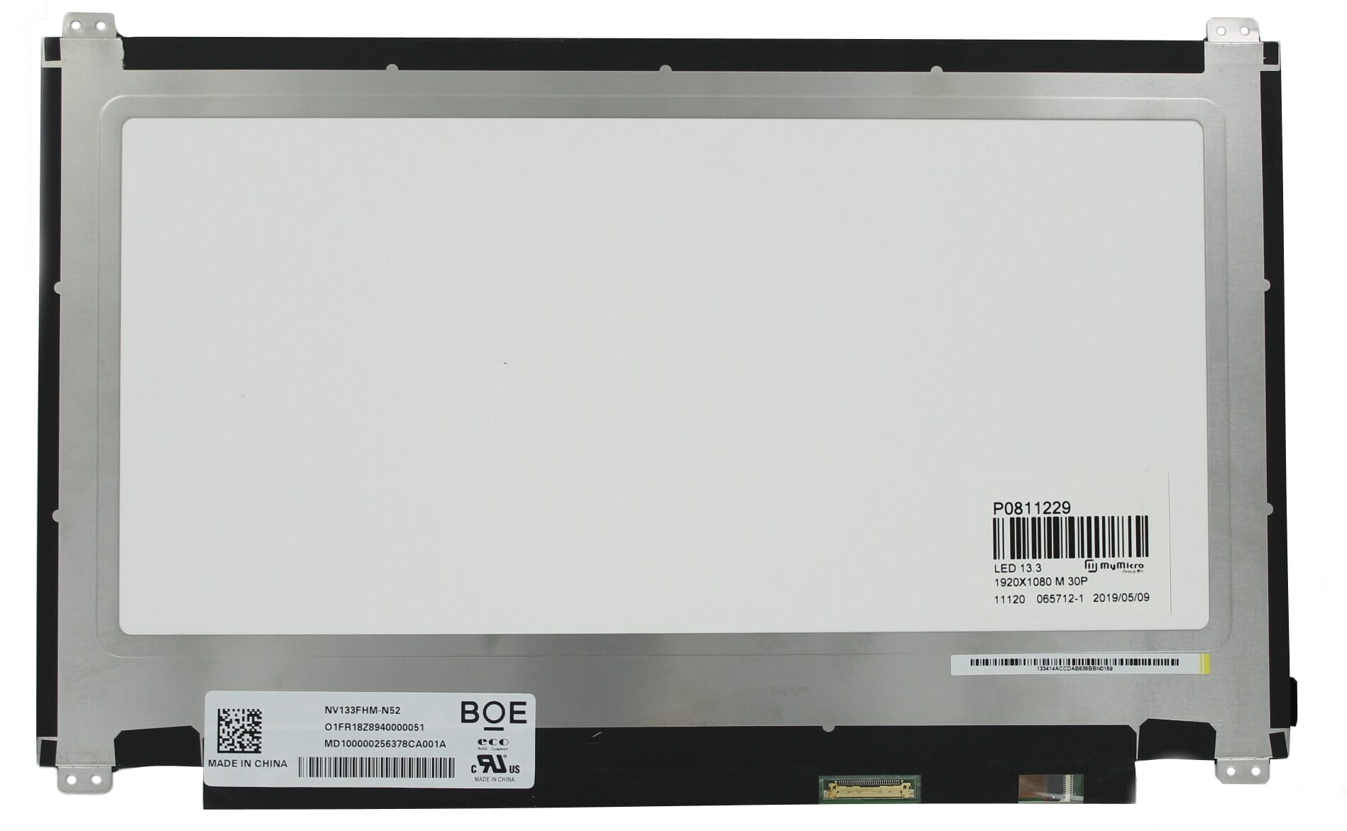13.3 inch lcd scherm 1920x1080 mat 30pin edp, ips