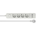 Delock 4-weg stekkerdoos met usb-poorten stekkerdoos (wit)