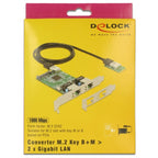 DeLOCK DeLOCK Converter M.2 Key B+M male > 2 x Gigabit LAN