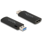 delock hdmi video capture stick usb-a adapter (zwart)