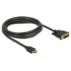 Delock hdmi > dvi (24+1) tweerichtingskabel adapter (zwart, 2 meter)