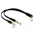Delock headset adapter (zwart, 0,2 meter)