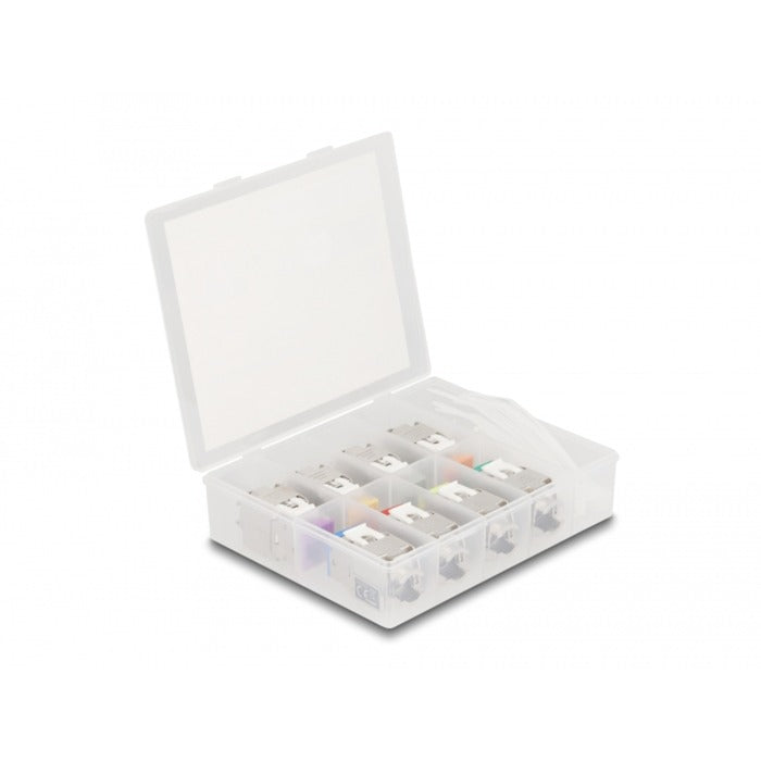 Delock keystone module rj45 jack naar lsa cat 6a toolfree, 8 stuks (meerkleurig)
