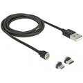 Delock magnetische usb data- en laadkabel set voor micro usb usb type-c (zwart, 1,1 meter)