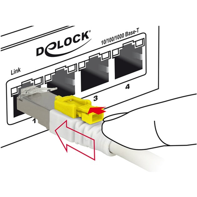 Delock patchkabel rj-45 secure met cat.6a (wit, 85331, 1 meter)