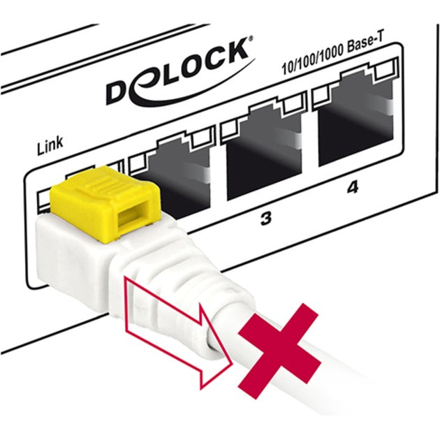 Delock patchkabel rj-45 secure met cat.6a (wit, 85335, 5 meter)