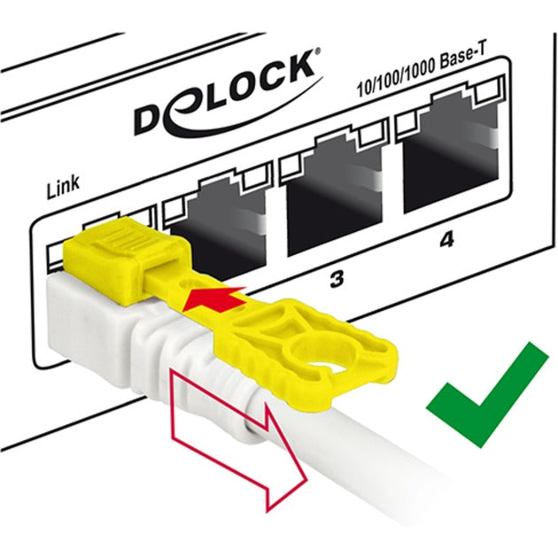 Delock patchkabel rj-45 secure met cat.6a (wit, 85335, 5 meter)