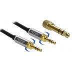 Delock stereokabel 3,5 mm 3 pin-stekker > 3,5 mm 3 pin-stekker (zwart, 5 meter)