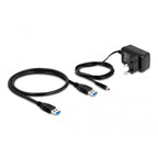 Delock usb-hub 10 gbps met 4 usb-a + 1 quick charge poort (grijs, incl. voeding)