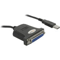 Delock usb 1.1 op parallel kabel (zwart, 0,8 meter)