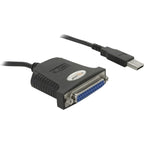 Delock usb 1.1 op parallel kabel (zwart, 0,8 meter)