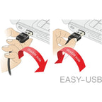 Delock usb 2.0 male left right > micro-b, 3m kabel (zwart, 83384)