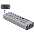 Delock usb 3.2 gen 1 hub met 7 poorten usb-hub (grijs)