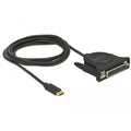 Delock usb-c 2.0 male > 1 x parallel db25 female kabel (zwart, 1,8 meter )