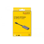 Delock usb-c > 2.5 gigabit lan slim netwerkadapter (grijs)