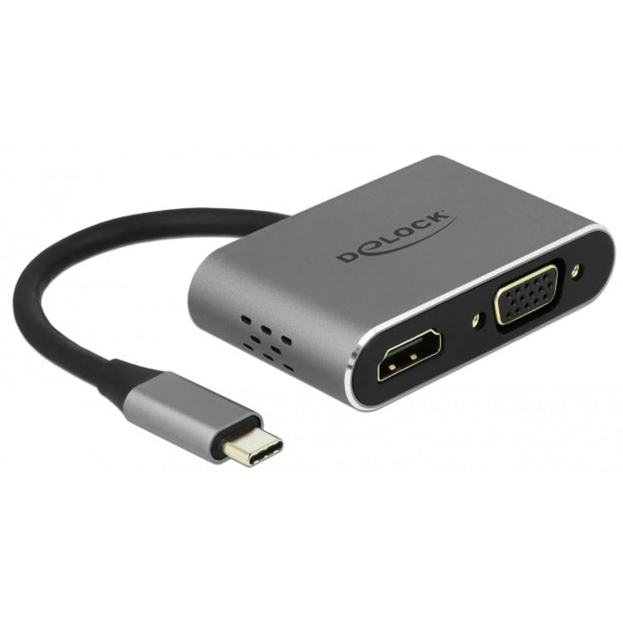 Delock usb-c > hdmi + vga adapter (grijs, 0,12 meter)