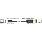 Delock usb-c (male) > hdmi (male) (dp alt mode) kabel (zwart, 3 meter, 4k 30 hz)