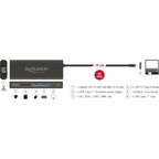Delock usb type-c 3.1 docking station hdmi 4k 30 hz, gigabit lan en usb pd functie (antraciet, hdmi, usb-c, usb-a, sd-kaartlezer)