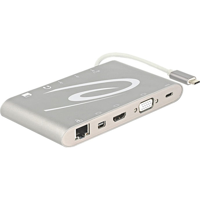 Delock usb type-c 3.1 docking station (zilver, lan, vga, hdmi, usb, sd, audio)