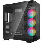 Deepcool ch780 midi tower behuizing (zwart | 4x usb-a | 1x usb-c | rgb | tempered glass)