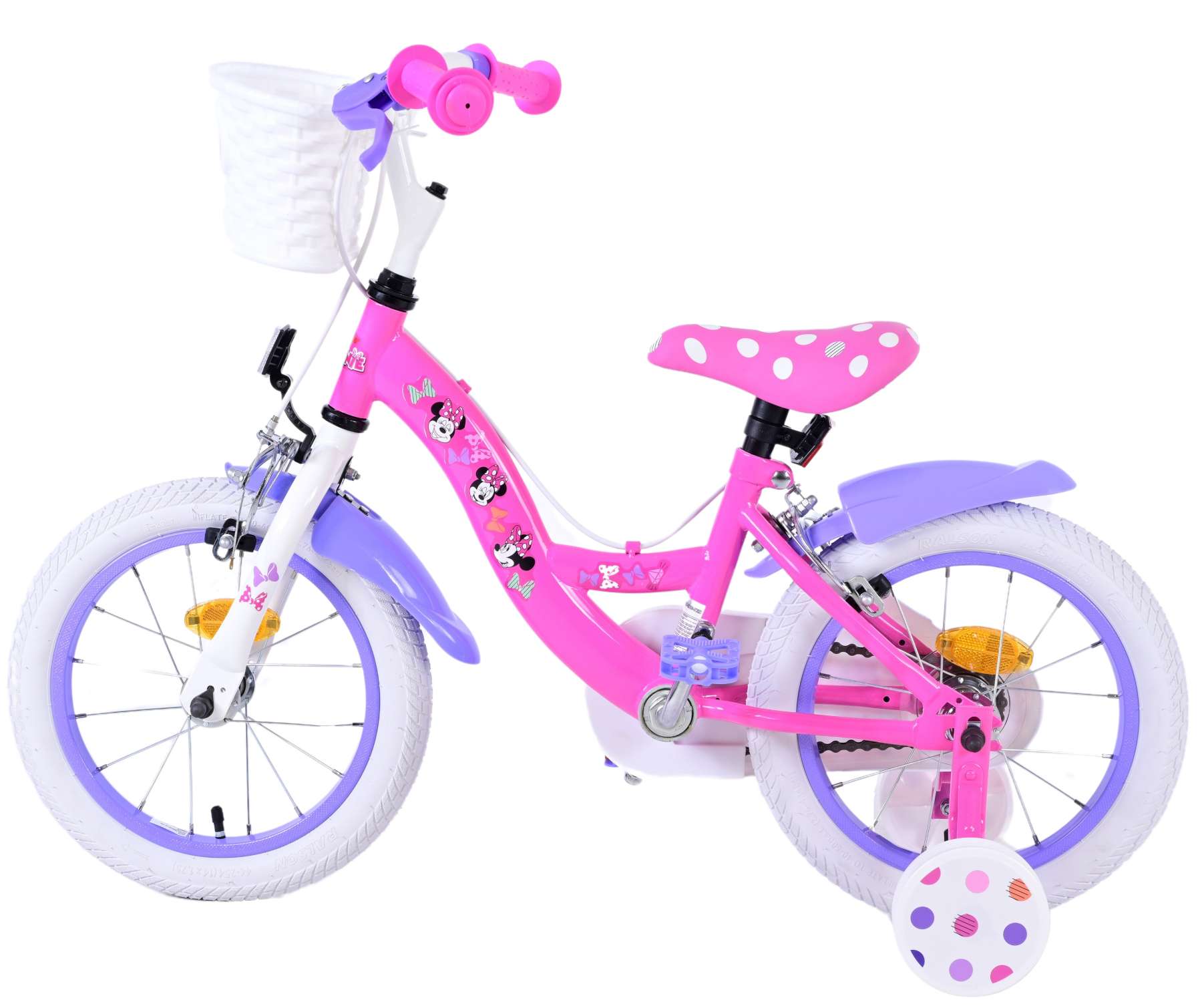 Disney Minnie Kinderfiets Meisjes 14 inch Roze Twee handremmen
