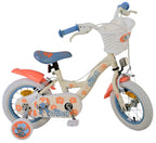 Stich disney stitch kinderfiets - meisjes - 12 inch - twee handremmen - crème koraal blauw